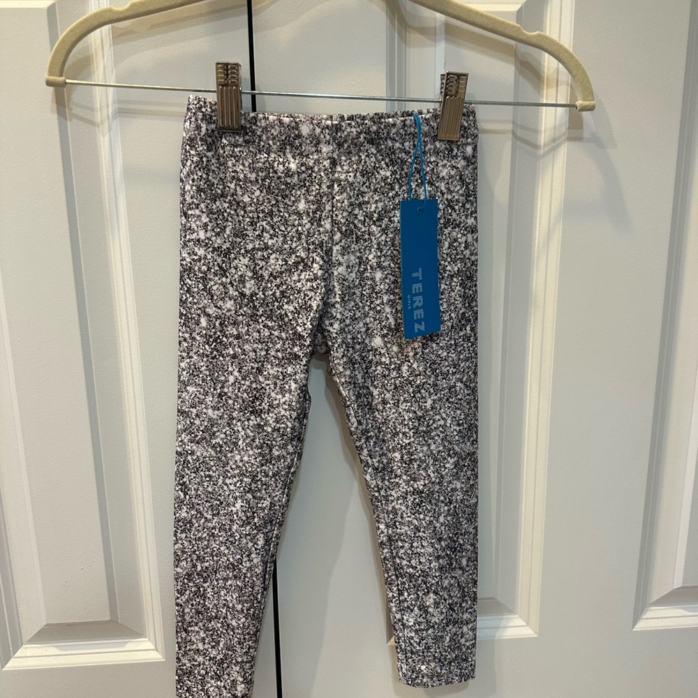 Terez Girls' Black & White Speckled Leggings